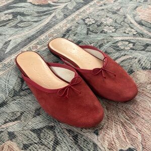 J CREW suedes ballerina mules